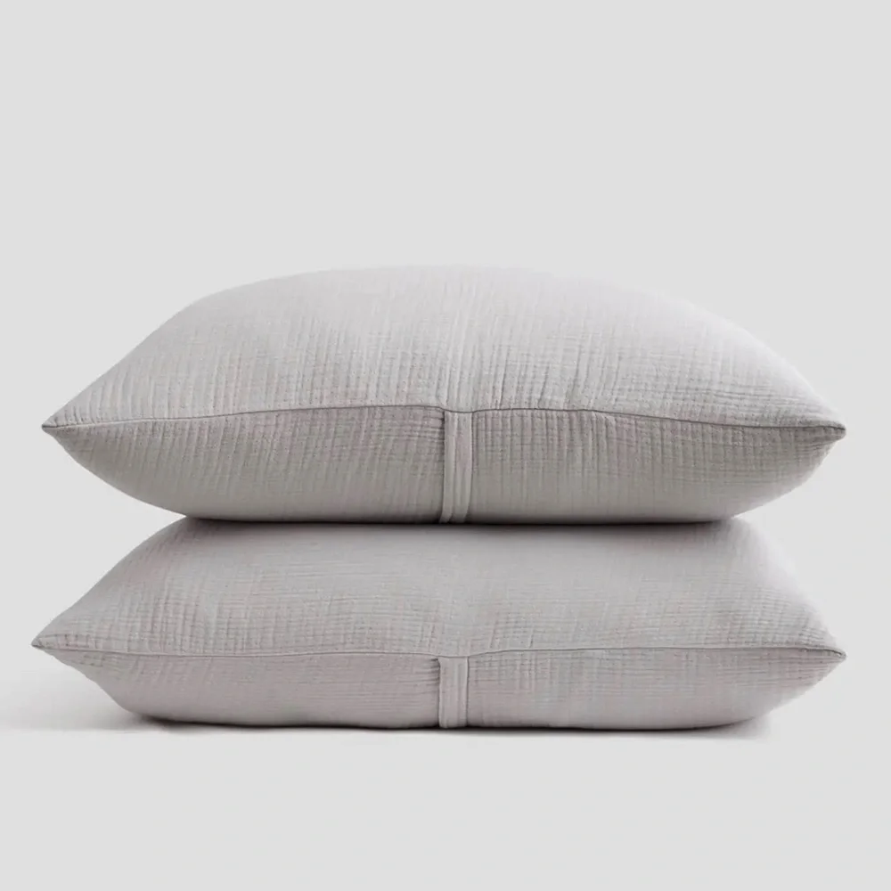 NWOT Quince Organic Airy Gauze King Sham Set of 2 in Light Grey